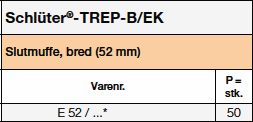 Tilbehør til Schlüter®-TREP-B