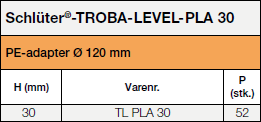 Schlüter®-TROBA-LEVEL-PLA 30