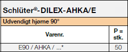 Schlüter®-DILEX-AHKA Tables 37101