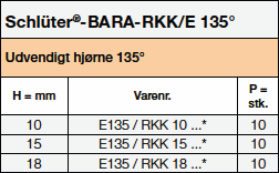 Schlüter®-BARA-RKK/E 135
