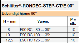 Schlüter-RONDEC-STEP-CT/E 90°