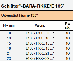 Schlüter®- BARA-RKKE/E 135°