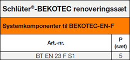 Systemkomponenter til BEKOTEC-EN F