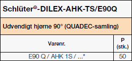 Schlüter®-DILEX-AHK-TS/E90Q