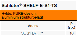 Schlüter®-SHELF-E-S1 PURE TS